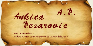 Ankica Mesarović vizit kartica